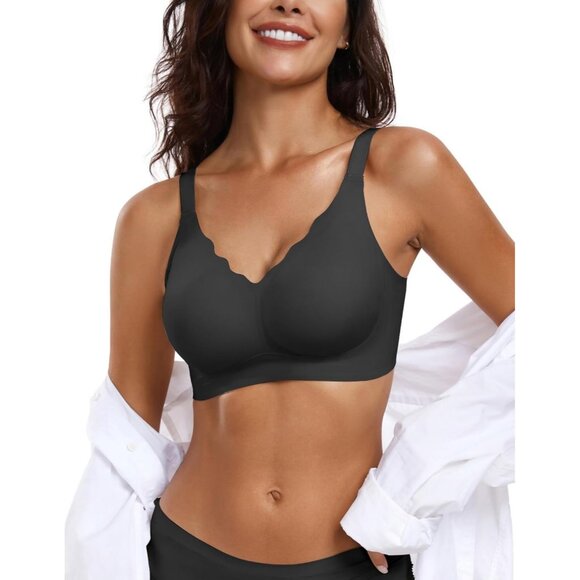Women’s Wireless Push Up Bra Full Coverage Seamless T-shirt Support - Picture 7 of 8